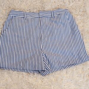 AUREUM Blue and White Striped Women's Shorts